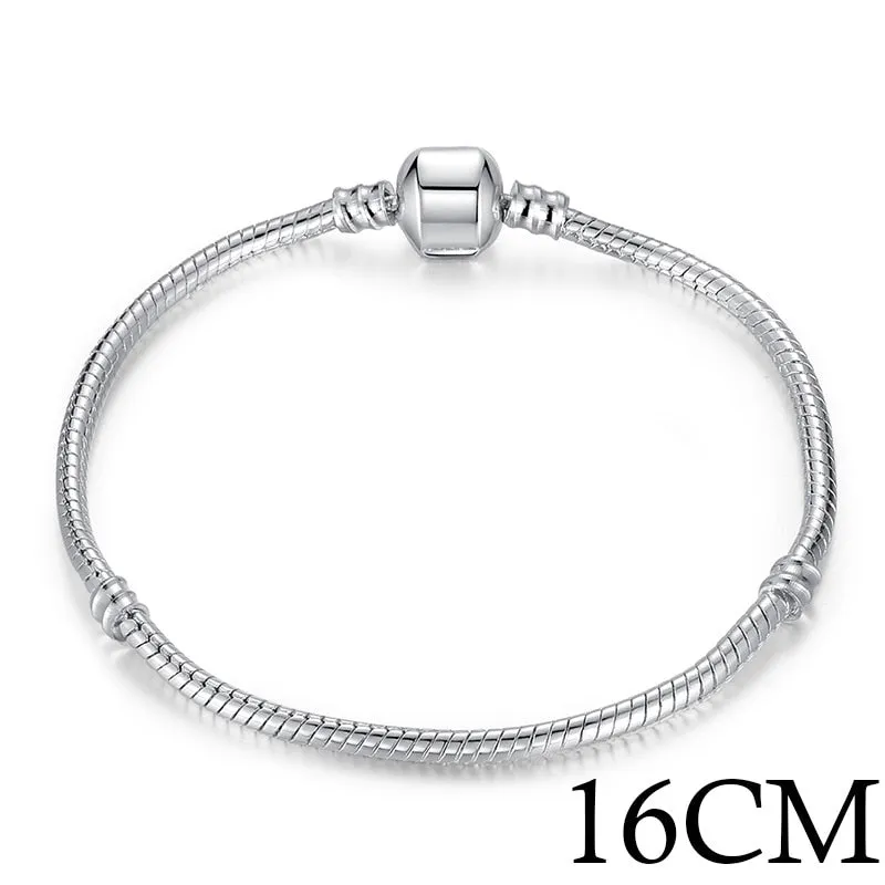 5 Style Silver Color LOVE Snake Chain Bracelet & Bangle 16CM-21CM