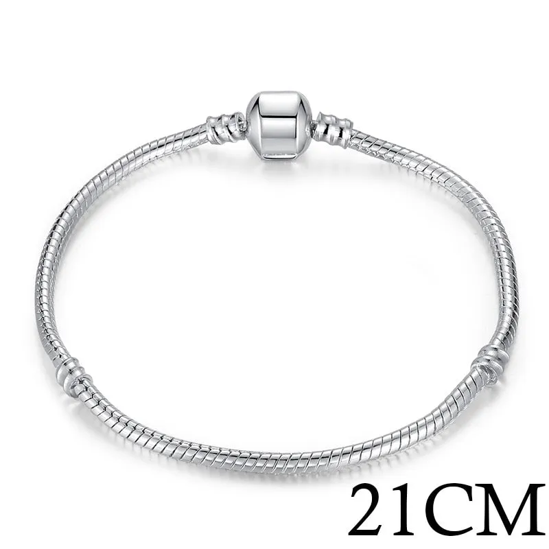 5 Style Silver Color LOVE Snake Chain Bracelet & Bangle 16CM-21CM