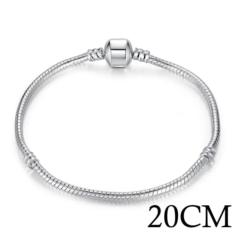 5 Style Silver Color LOVE Snake Chain Bracelet & Bangle 16CM-21CM