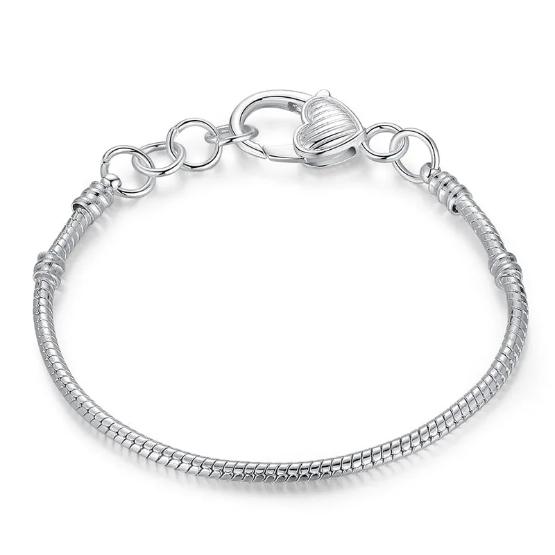 5 Style Silver Color LOVE Snake Chain Bracelet & Bangle 16CM-21CM