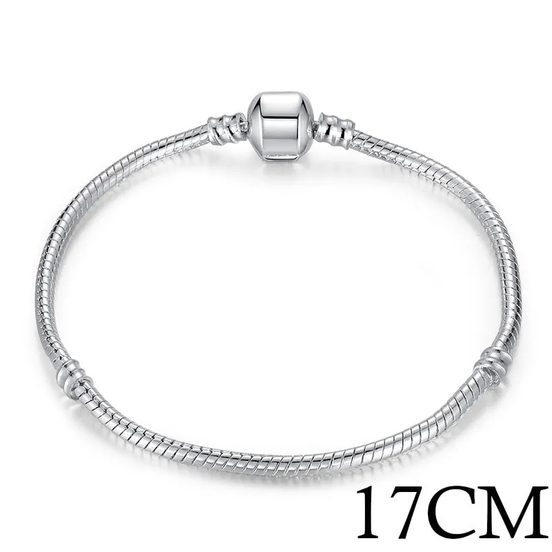 5 Style Silver Color LOVE Snake Chain Bracelet & Bangle 16CM-21CM