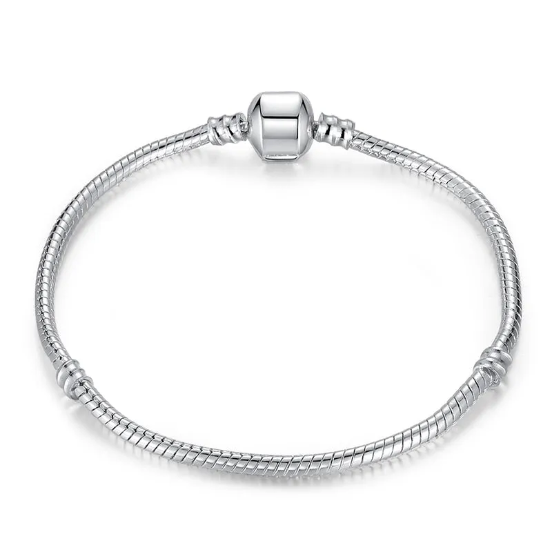 5 Style Silver Color LOVE Snake Chain Bracelet & Bangle 16CM-21CM