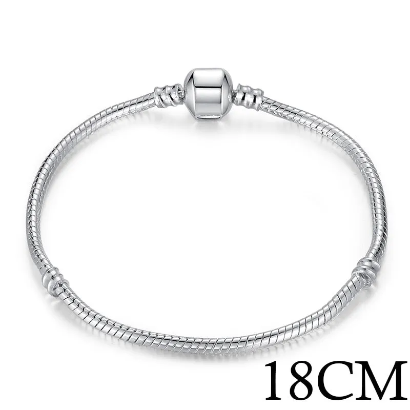 5 Style Silver Color LOVE Snake Chain Bracelet & Bangle 16CM-21CM