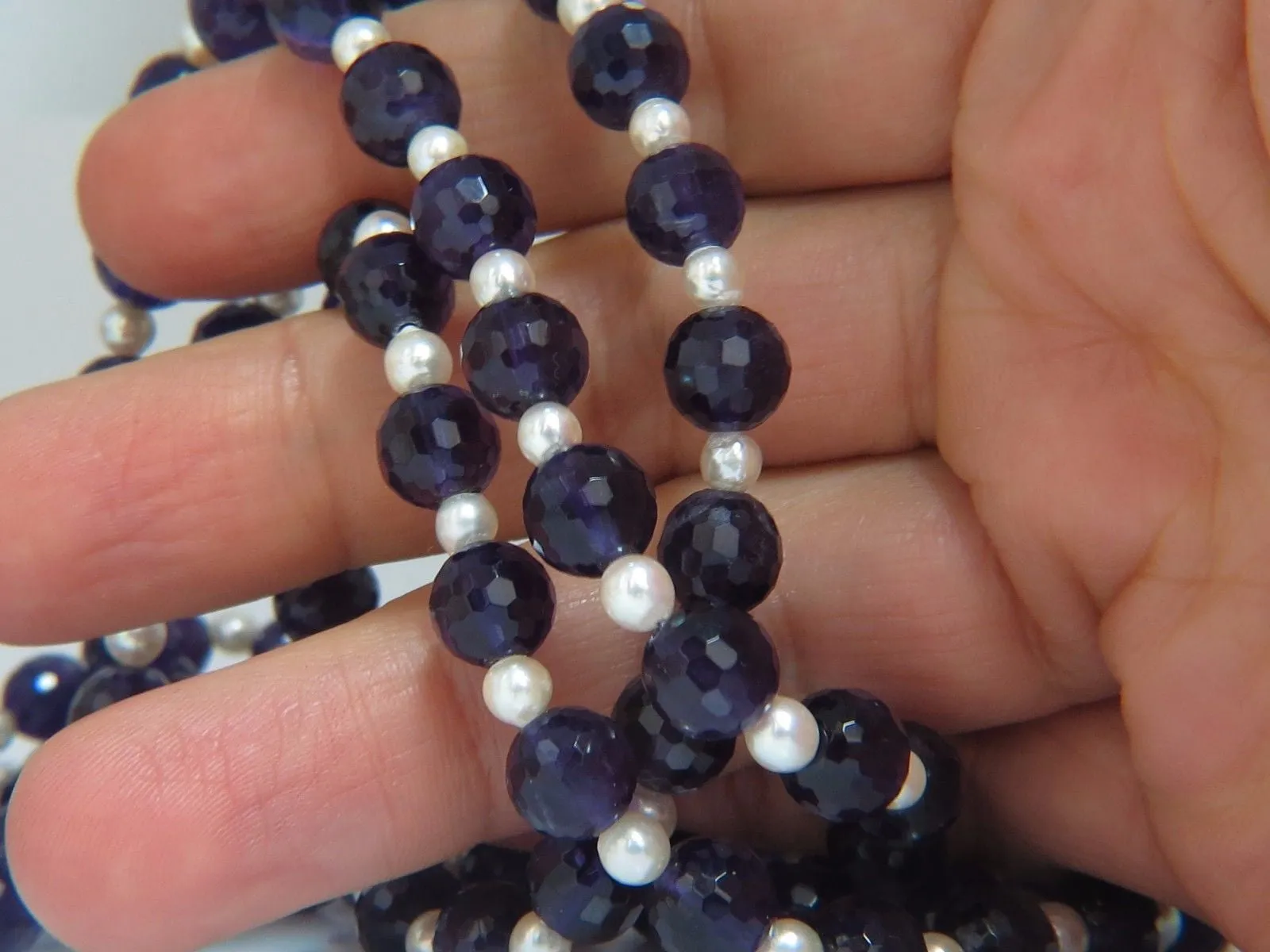 600ct natural amethyst bead necklaces (2)