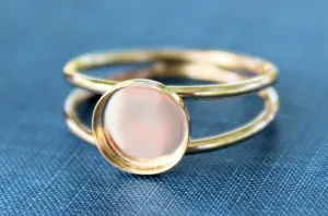 8mm Gold Filled Double Band Bezel Ring blank