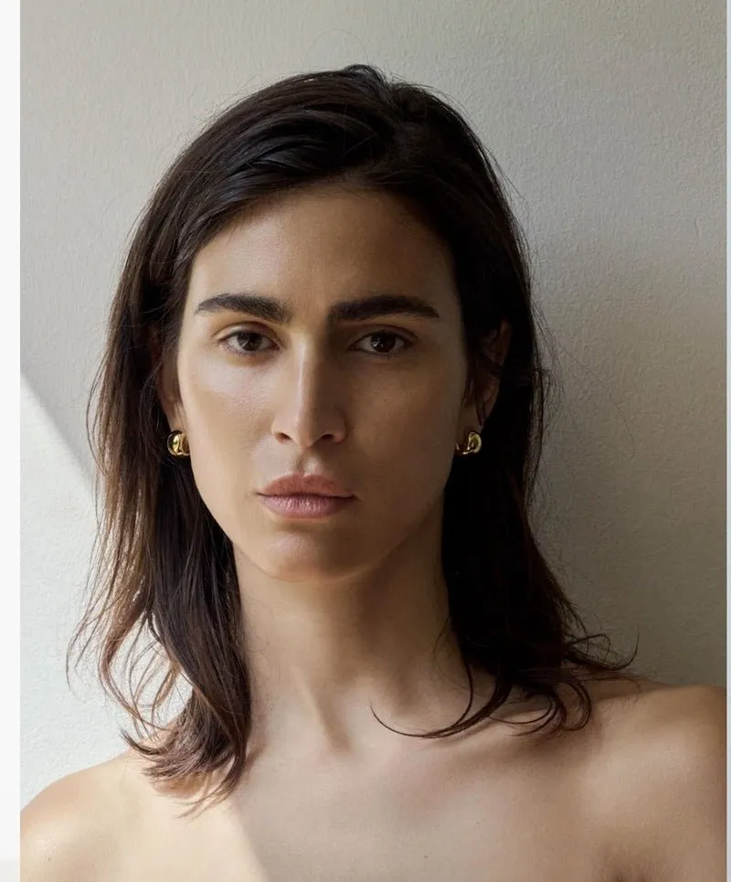 925 Sterling Silver C-Shaped Glossy Earrings