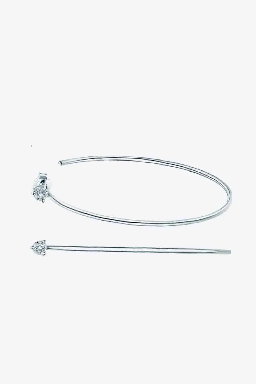 925 Sterling Silver Moissanite Hoop Earrings