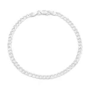 925 Sterling Silver Solid Cuban 3.5mm ITProLux Curb Link Bracelet