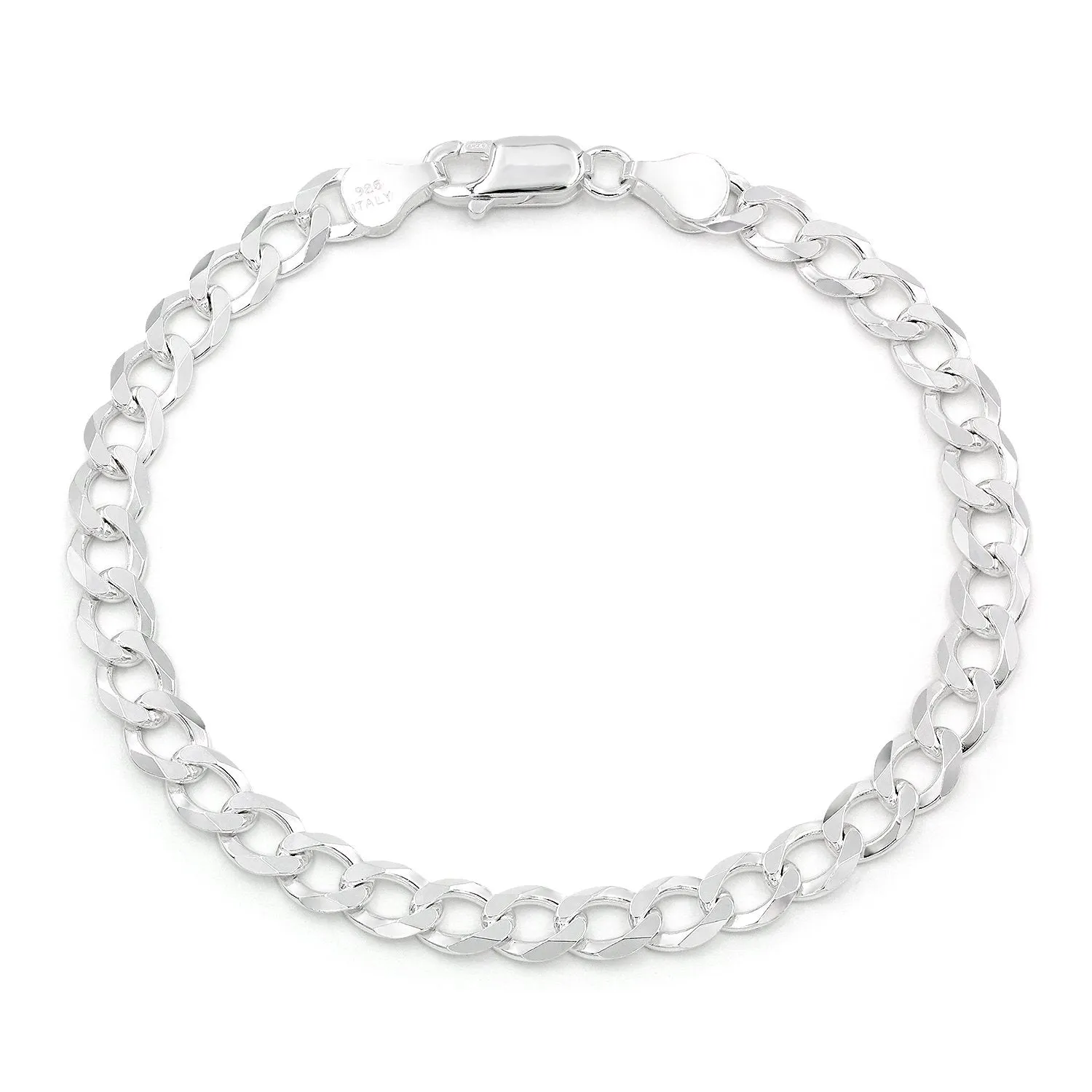925 Sterling Silver Solid Cuban 6mm ITProLux Curb Link Bracelet