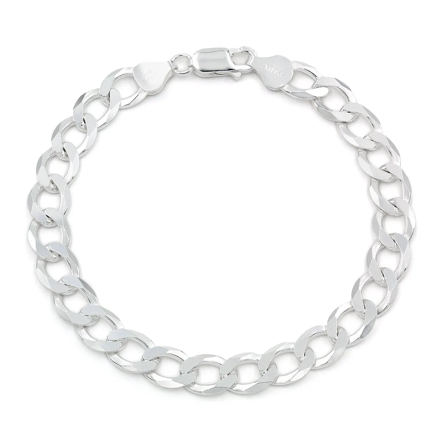 925 Sterling Silver Solid Cuban 7.5mm ITProLux Curb Link Bracelet