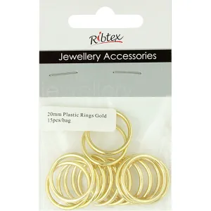 ACCESSORIES RINGS ROUND GOLD 20MM 15PC