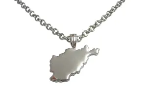 Afghanistan Map Shape Pendant Necklace