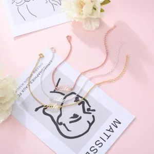 Ailes Custom Name Bracelets Silver Name Bracelet Nameplate Bracelet for Women