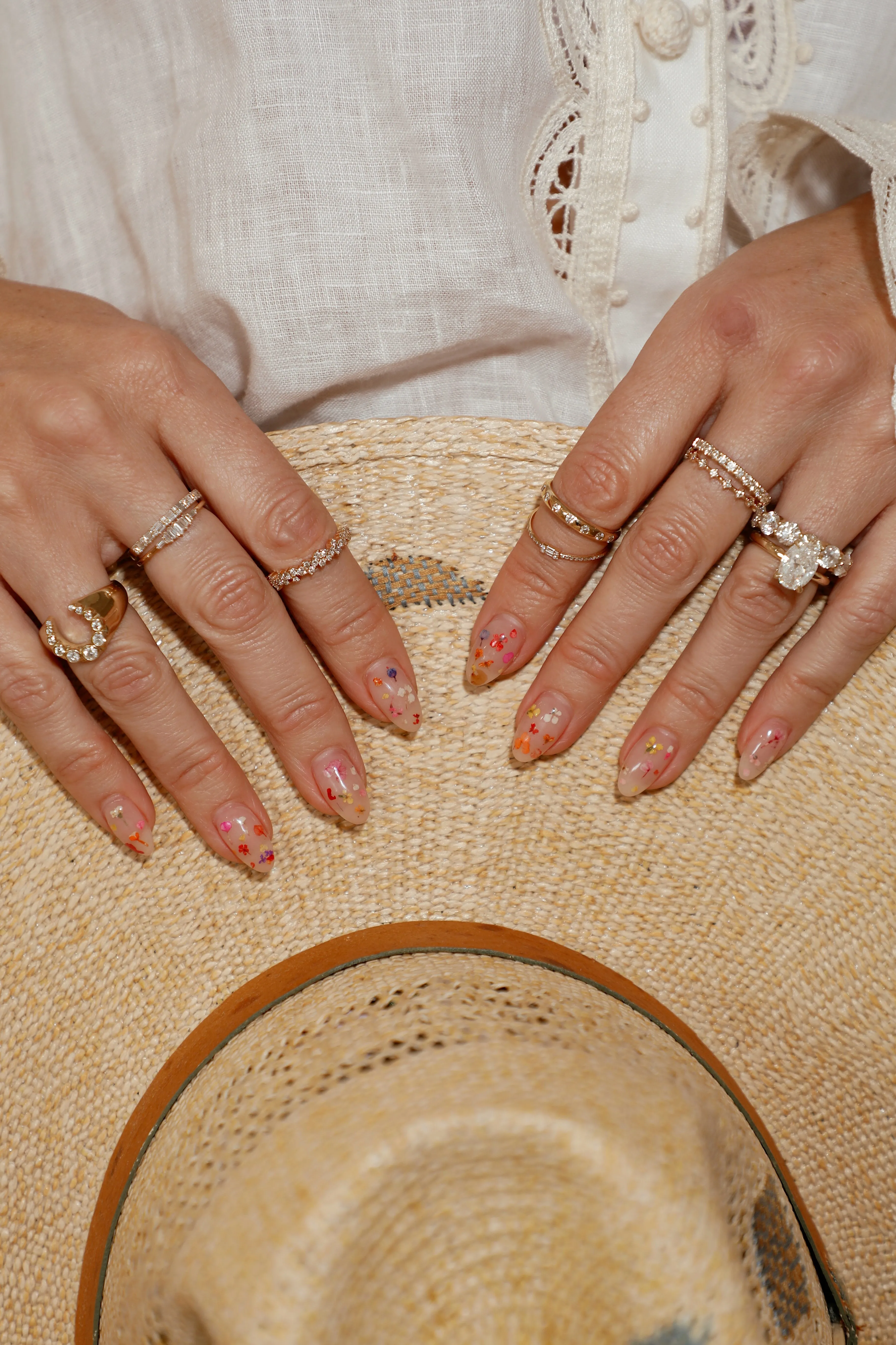 Alternating Double Baguettes & Round Diamond Ring