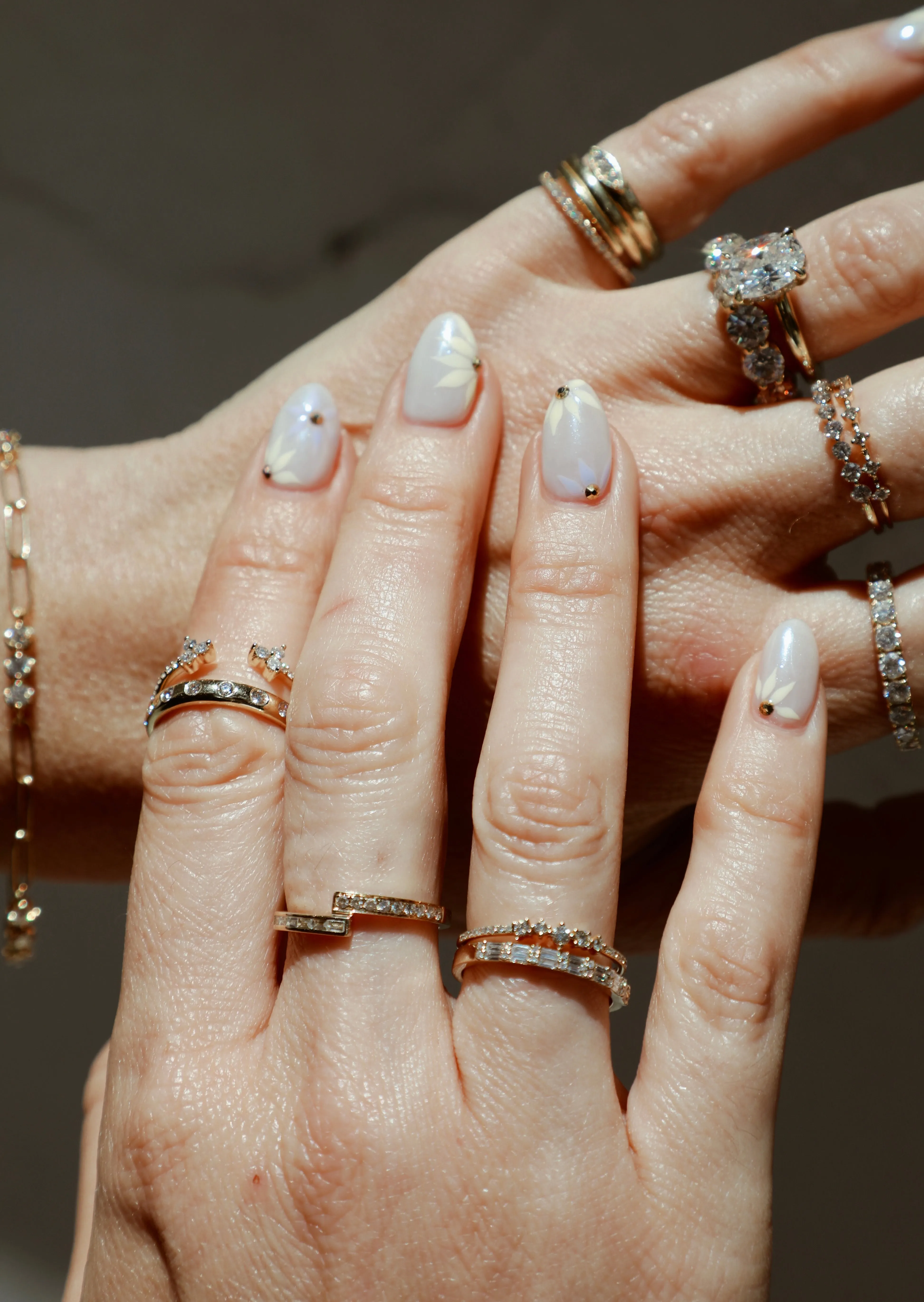 Alternating Double Baguettes & Round Diamond Ring