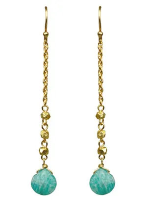 Amazonite Linear Drop Earrings