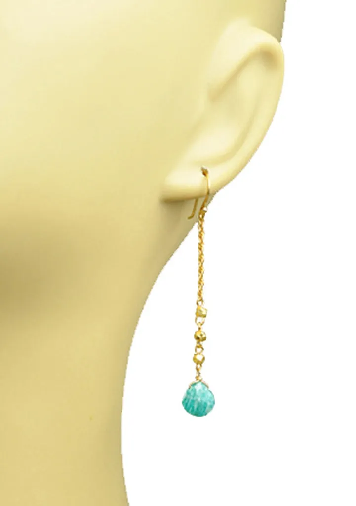 Amazonite Linear Drop Earrings
