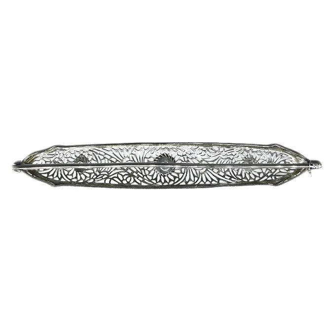 American 1940s Diamond Bar Brooch