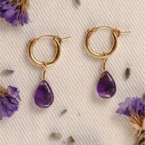 Amethyst Huggie Earrings