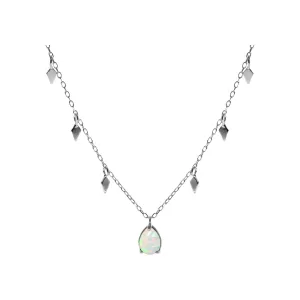 Angelica white opalique kite charm necklace