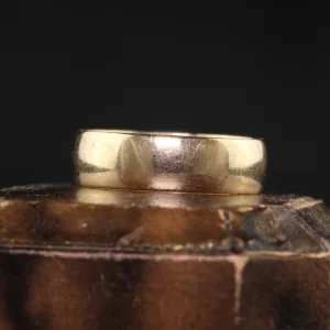 Antique Art Deco 14K Yellow Gold Classic Wide Wedding Band - Size 6 3/4