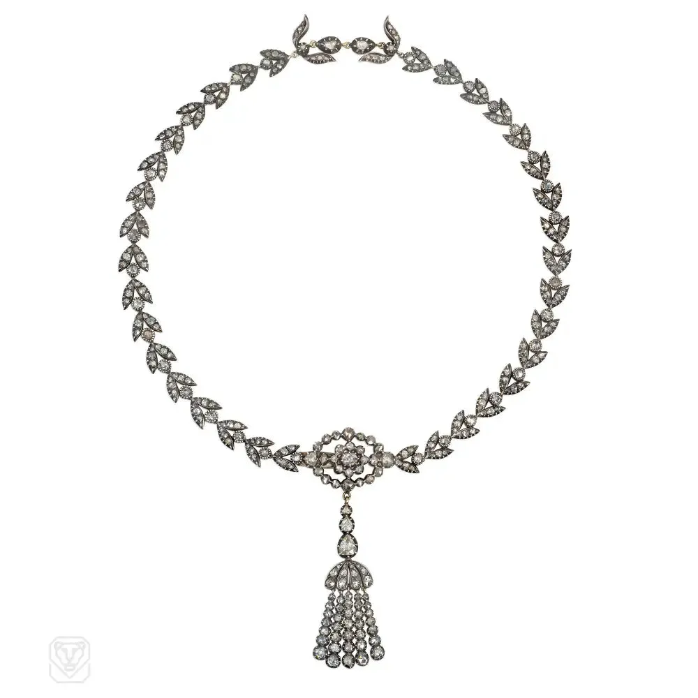 Antique diamond tassel necklace