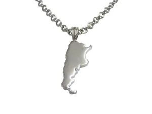Argentina Map Shape Pendant Necklace