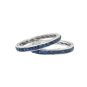 Art Deco 18k Sapphire Eternity Bands
