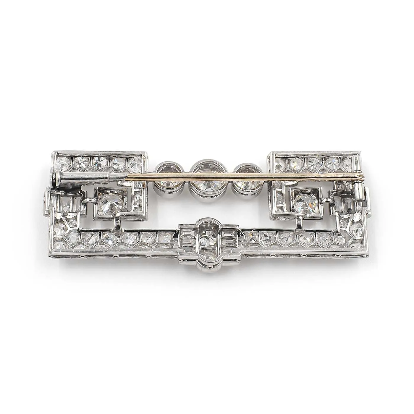 Art Deco 4.50 Ctw. Diamond Geometric Brooch