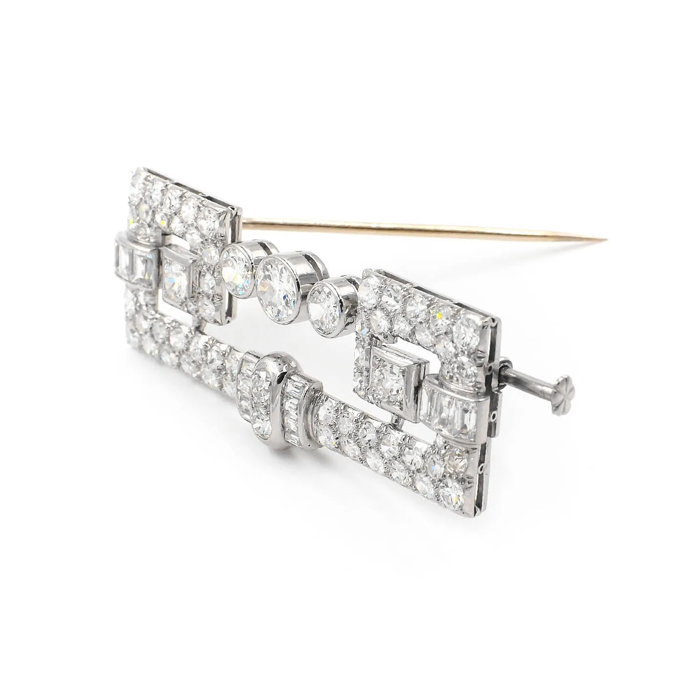 Art Deco 4.50 Ctw. Diamond Geometric Brooch
