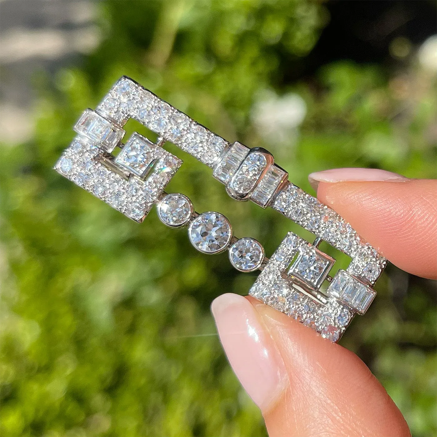 Art Deco 4.50 Ctw. Diamond Geometric Brooch