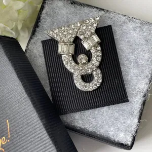 Art Deco Paste Diamond & Silver Dress Clip