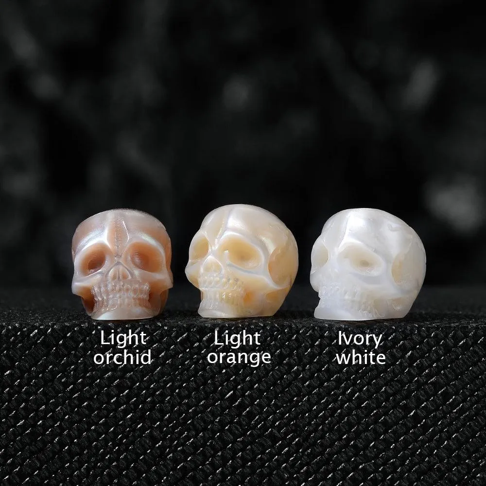 Art Deco Round Cubic Zirconia Pearl Skull CZ Stud Earrings
