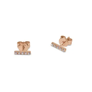 Atelier All Day 14K Gold & CZ Bar Stud Earrings