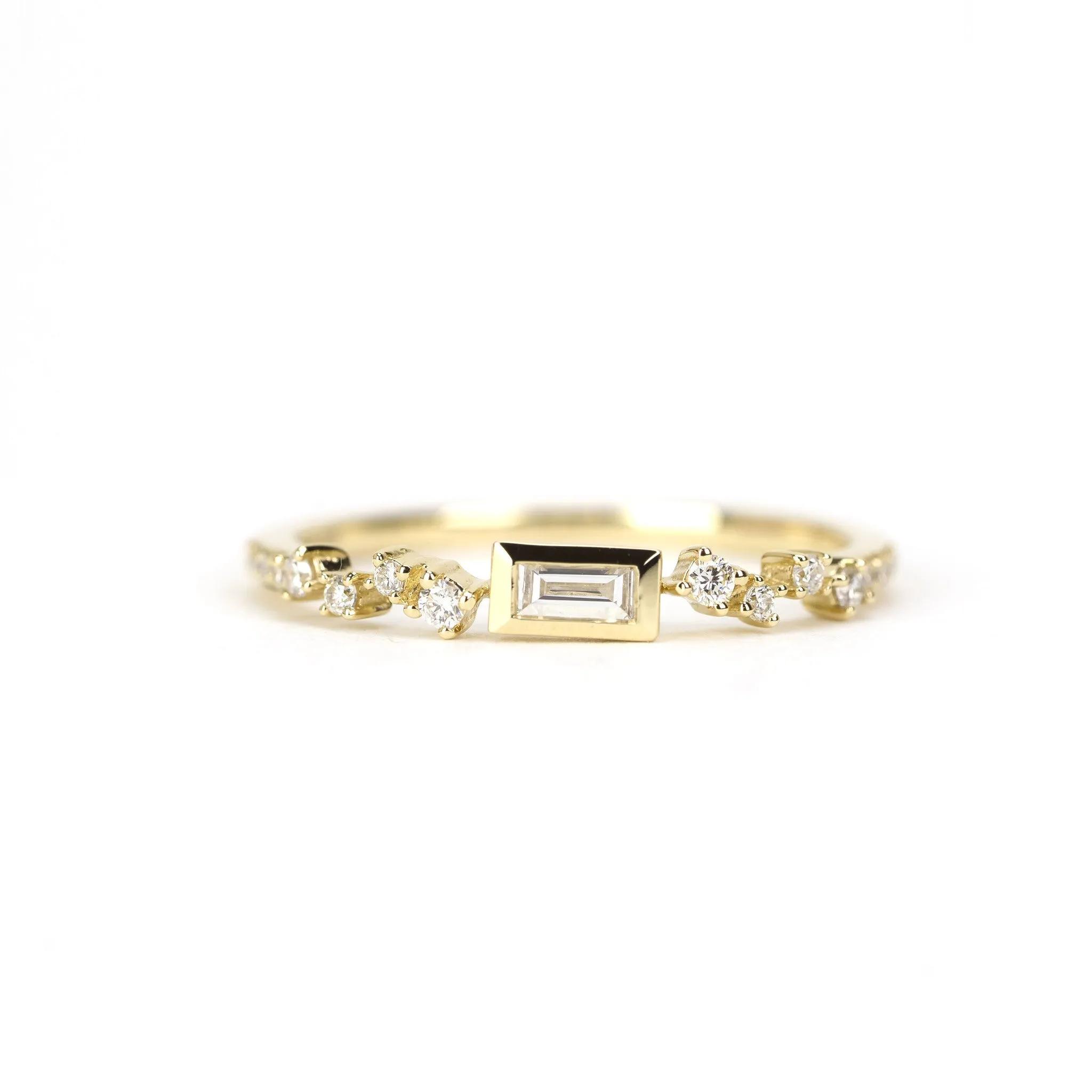Baguette Bezel Cluster Ring
