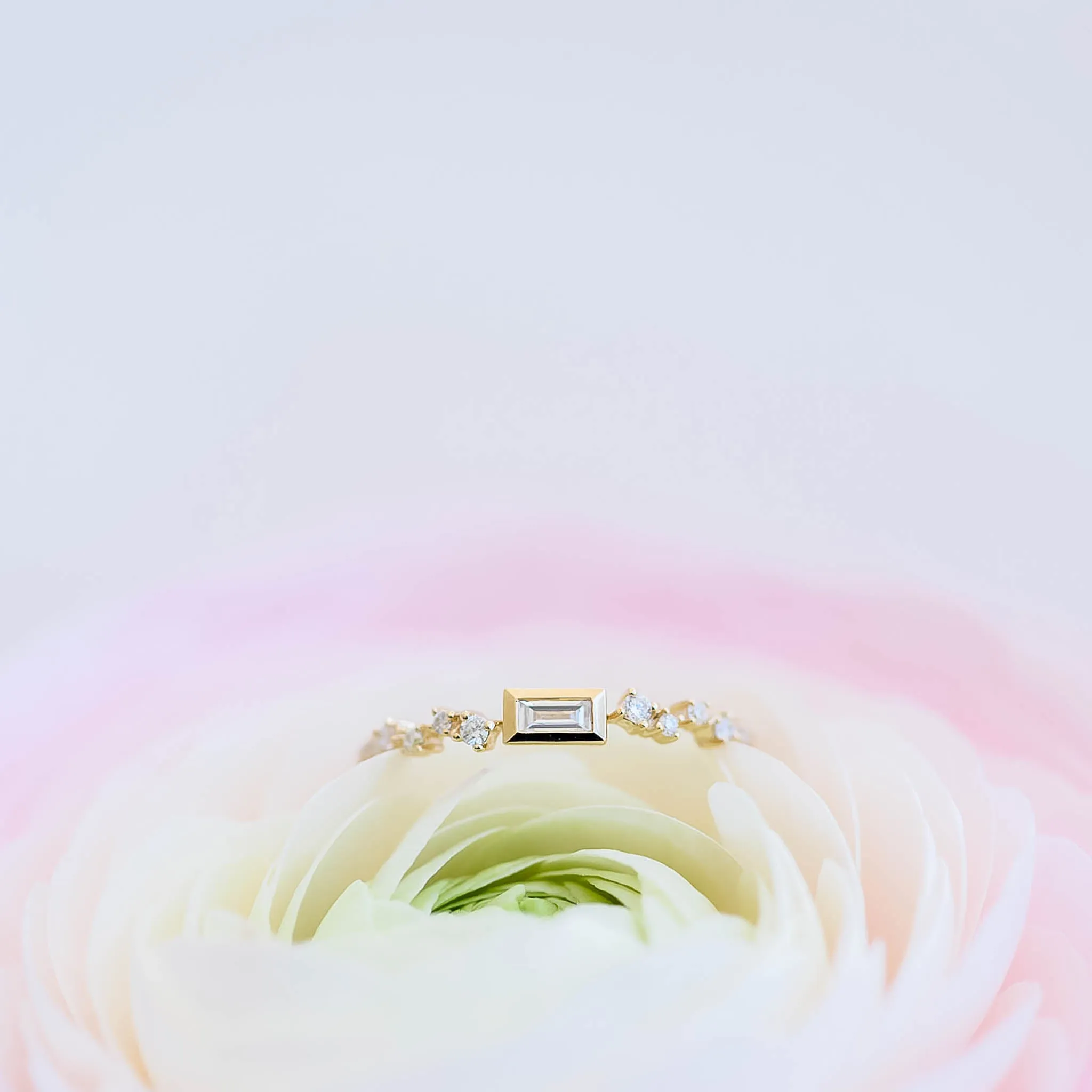 Baguette Bezel Cluster Ring