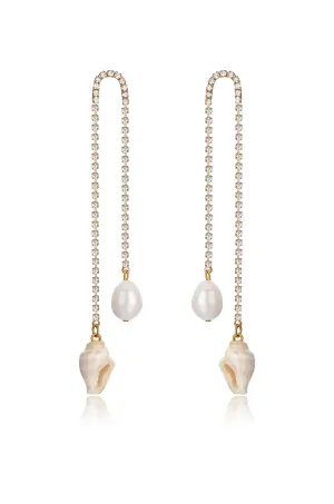 Balanced Shell and Pearl Earrings