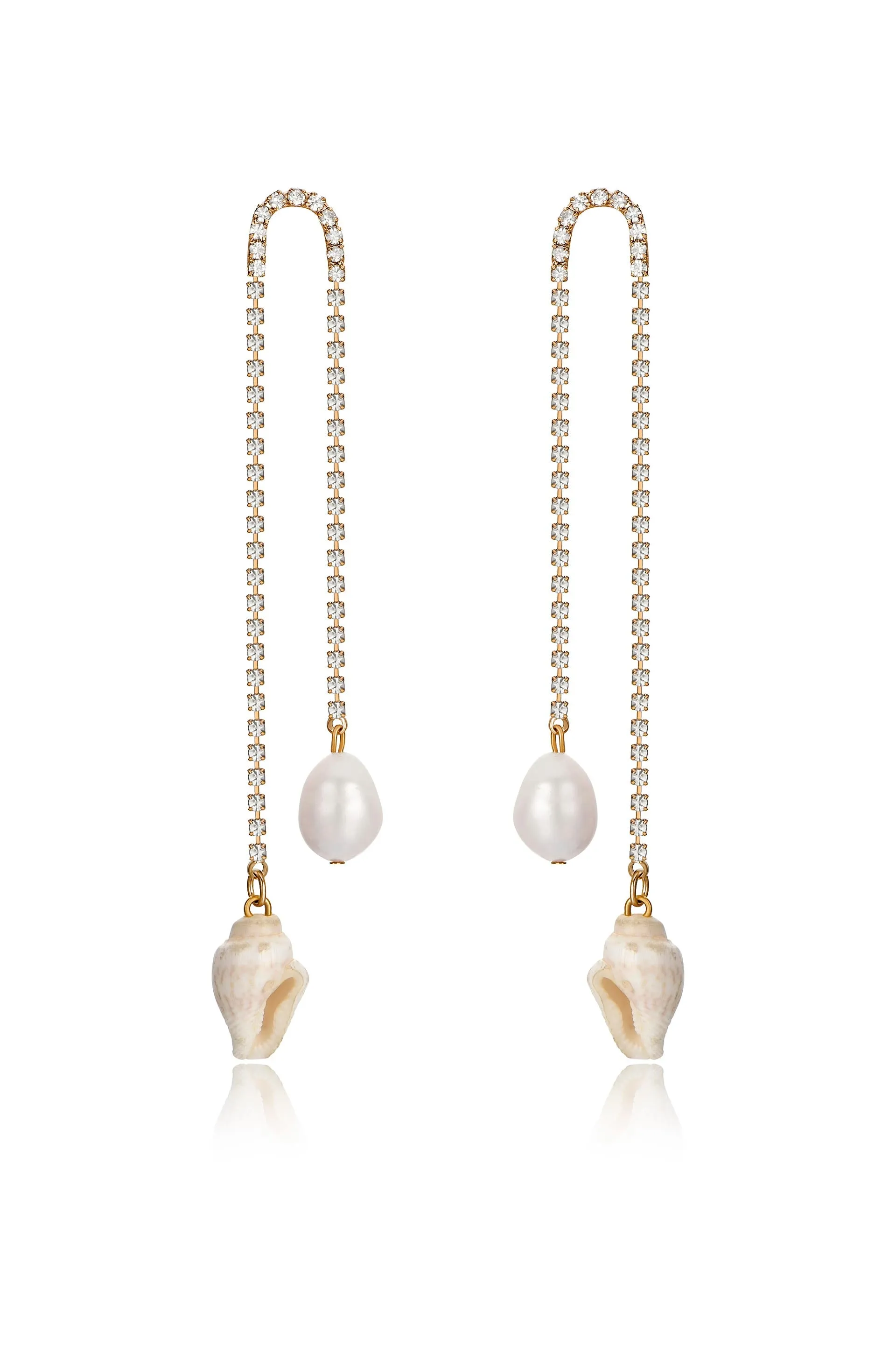 Balanced Shell and Pearl Earrings