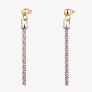 BALL CHAIN TASSEL EARRINGS