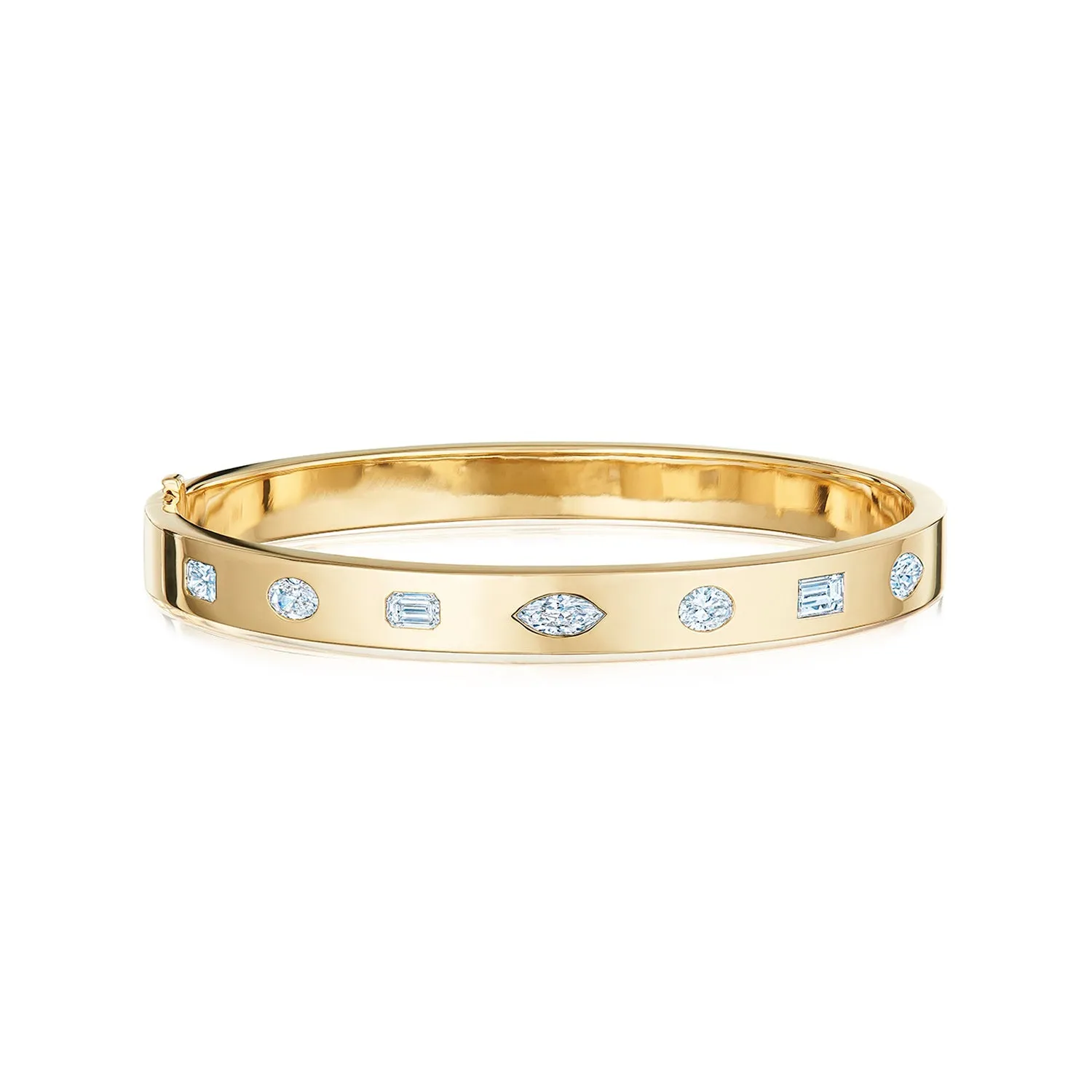 Bangle with Mixed Shape Diamonds