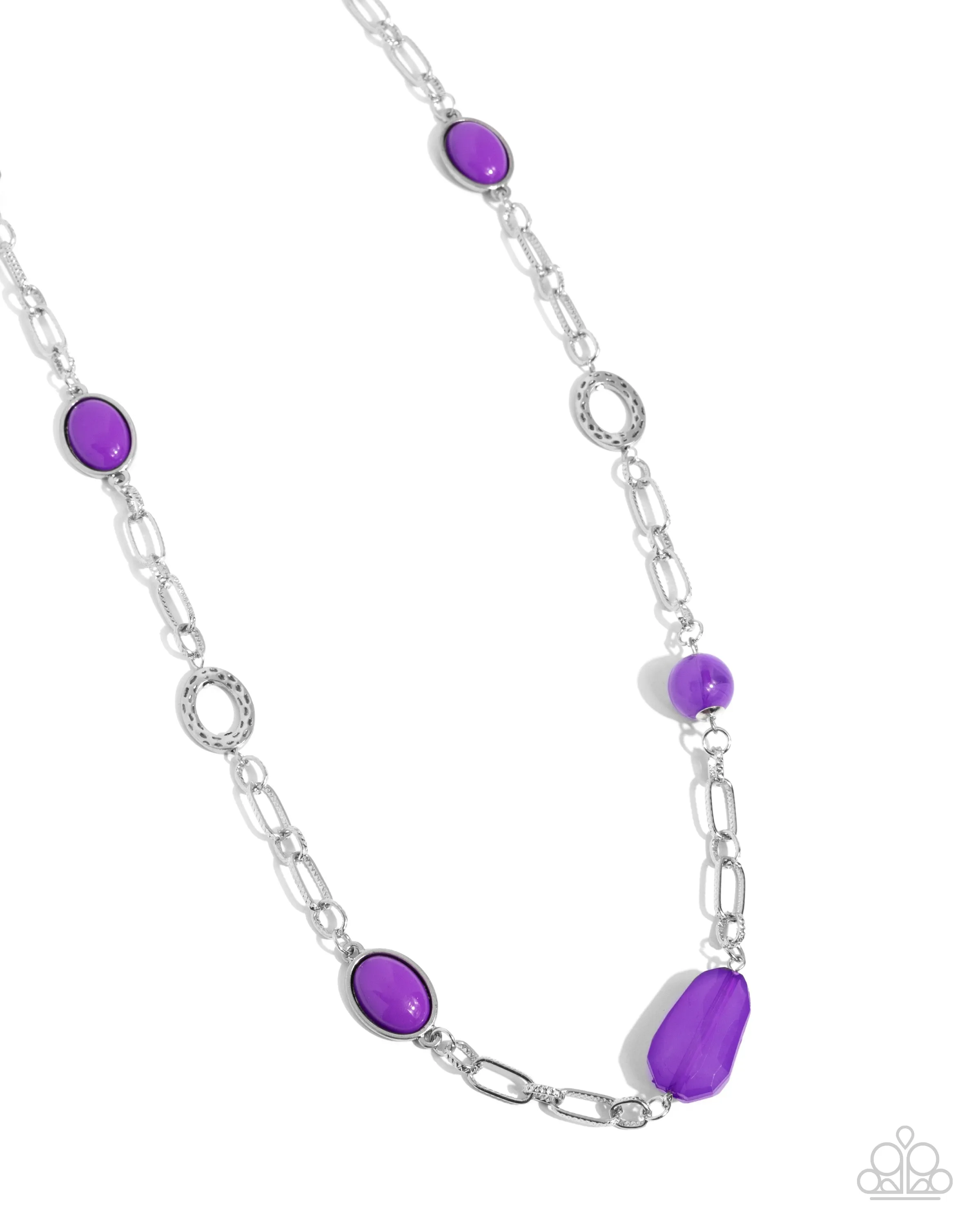 Barcelona Bash - Purple - Acrylic and Faceted Paparazzi Long Necklace