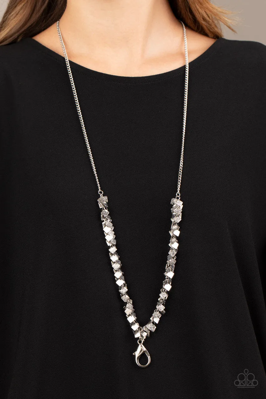 Be Heard Silver Paparazzi Lanyard Necklace