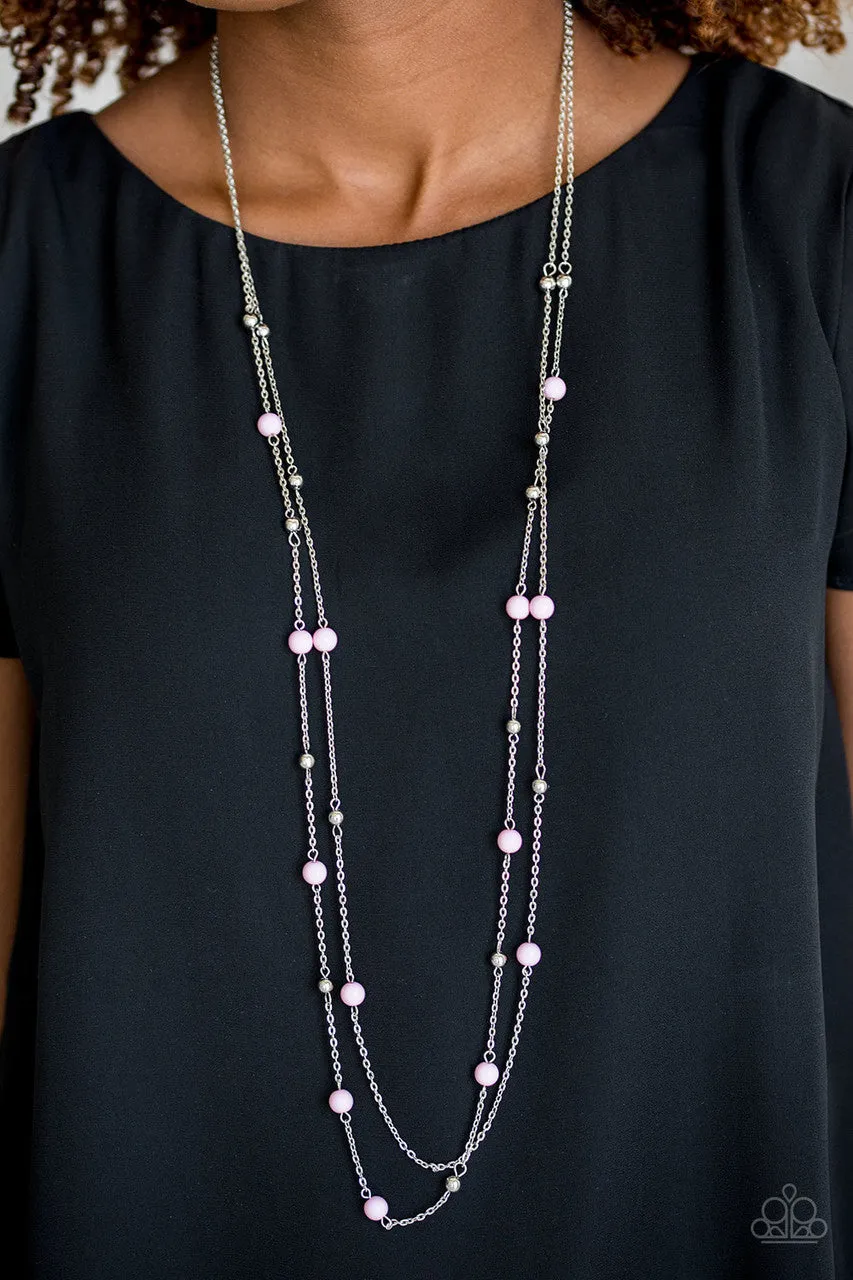 Beach Party Pageant Pink Paparazzi Necklace