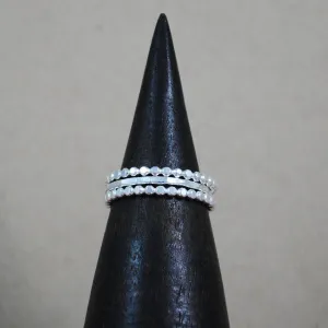 Beaded Stacking Rings - Sterling Silver