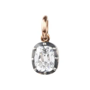 Bell & Bird Cutaway Elongated Old Mine Cut Diamond Pendant