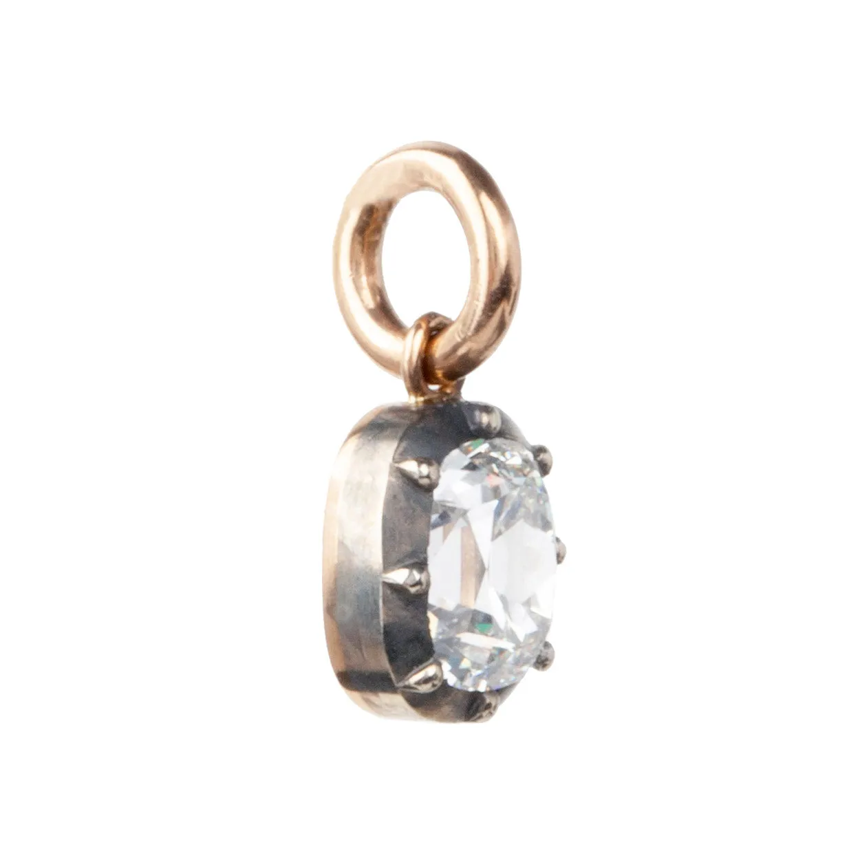 Bell & Bird Cutaway Elongated Old Mine Cut Diamond Pendant
