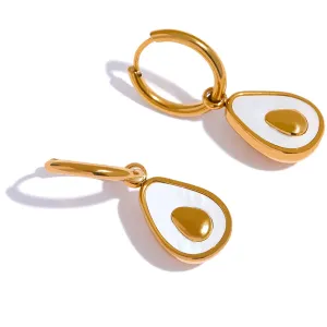 Bellina Golden Shell Avocado Earrings