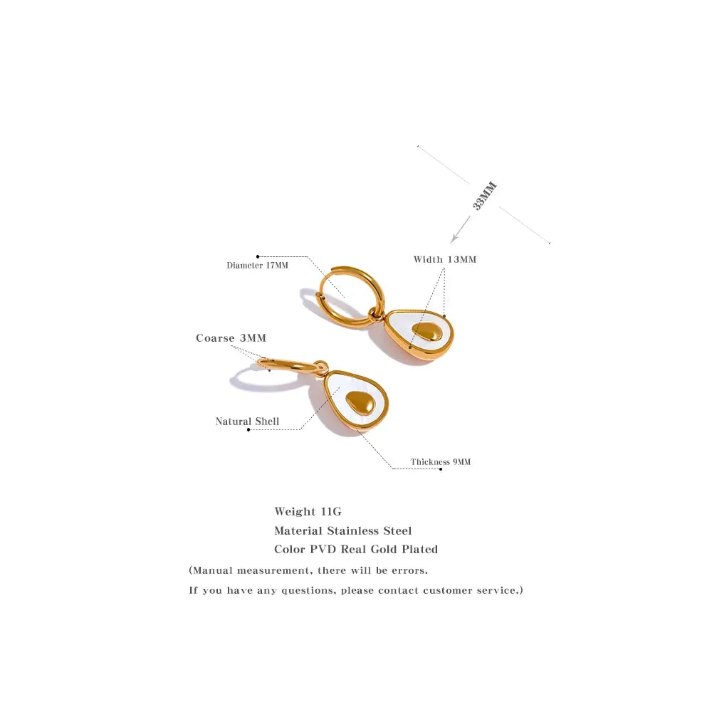 Bellina Golden Shell Avocado Earrings