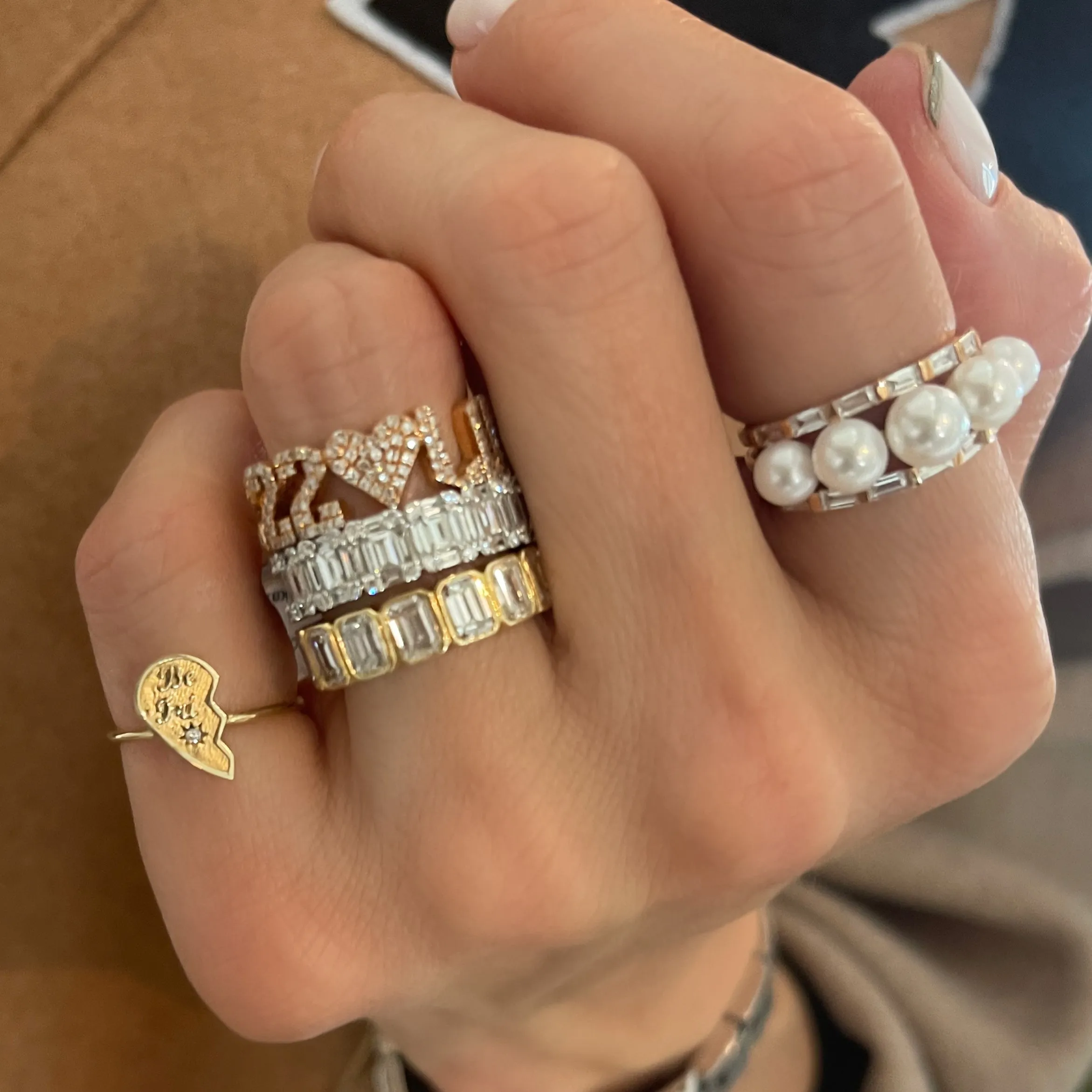 Best Friend Gold & Diamond Ring Set