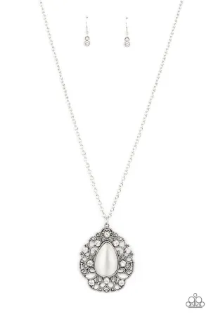 Bewitched Beam White Paparazzi Necklace